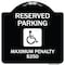 Signmission Reserved Parking Maximum Penalty $250 With HandicappedAluminum Sign, 18" L, 18" H, BW-1818-23065 A-DES-BW-1818-23065 - alternate 1